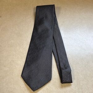 DKNY Black and Silver Geometric Silk Tie